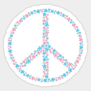 Floral Peace Sign - Discreet Trans Pride Sticker